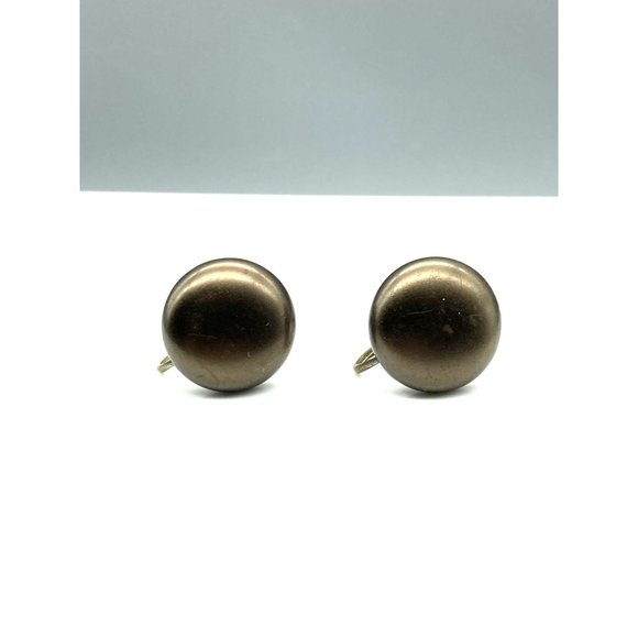 Vintage Bronze Pearl Earrings, Classic and Timeless Jewelry, Rich Chocolate Brow - Picture 2 of 6